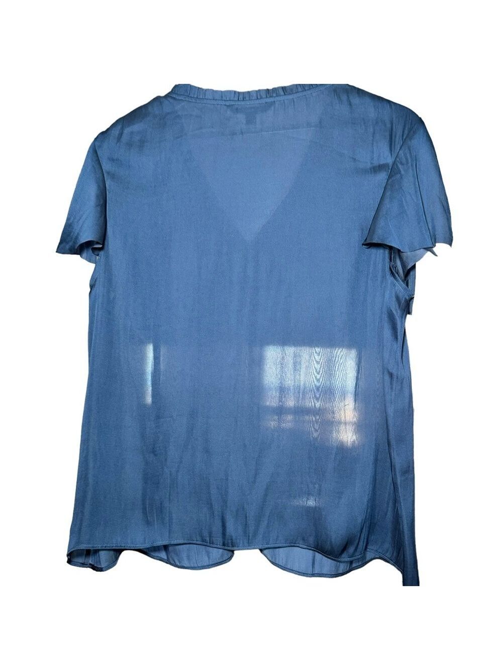 Banana Republic Blue V Neck Women Top SZ M - Picture 4 of 4